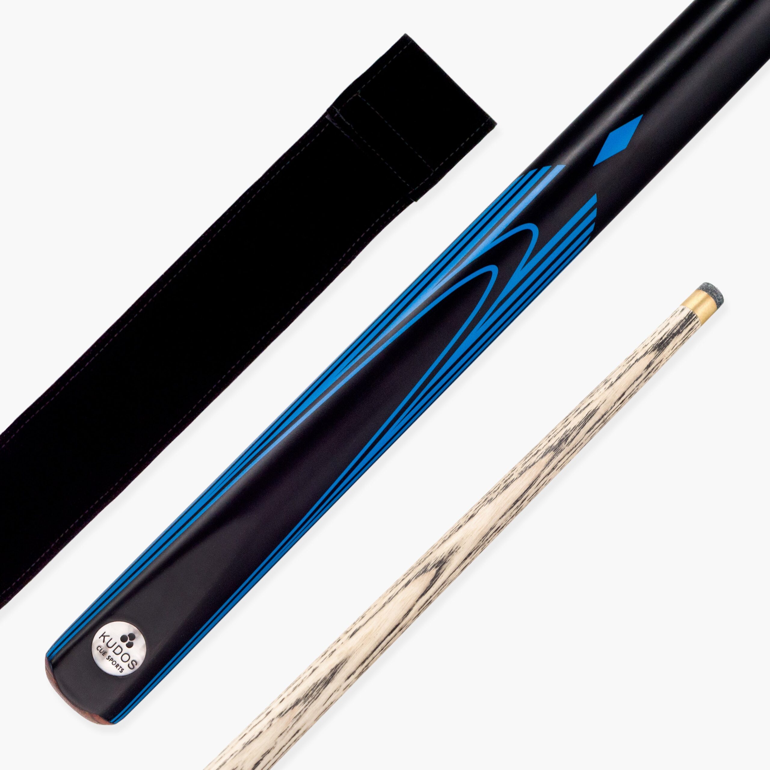 Blue Kudos Diamond cue with black soft case